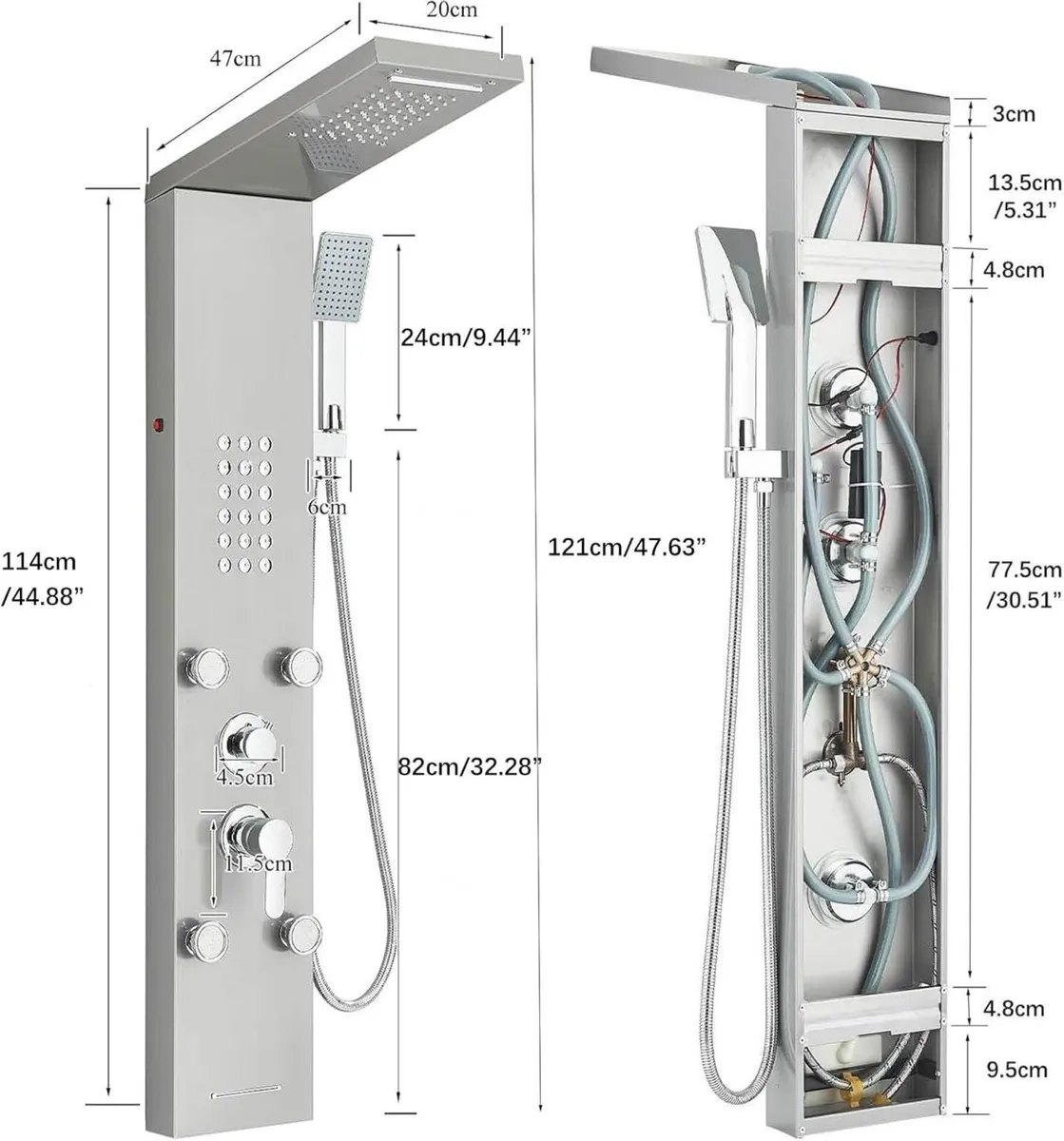 Shower Panel Column Tower- Waterfall Rainfall - Image 2