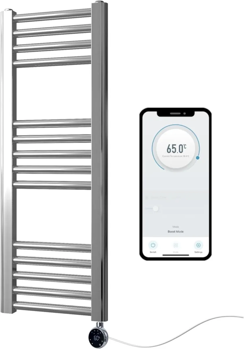 Chrome Electric Smart WiFi Controlled Heated - Image 1