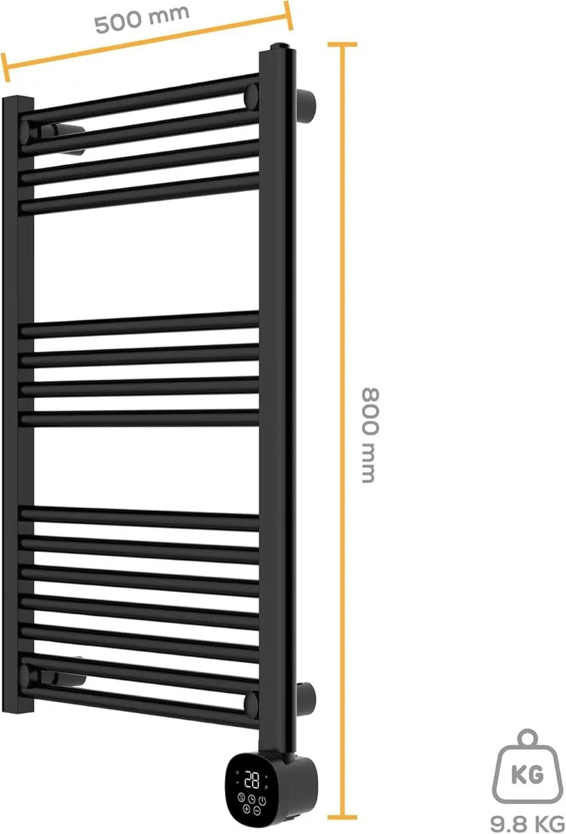 Modern Black Ladder Style Towel Rail Radiator - Image 2