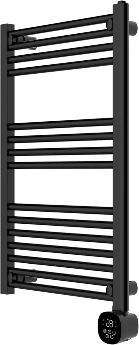 Modern Black Ladder Style Towel Rail Radiator - Image 3