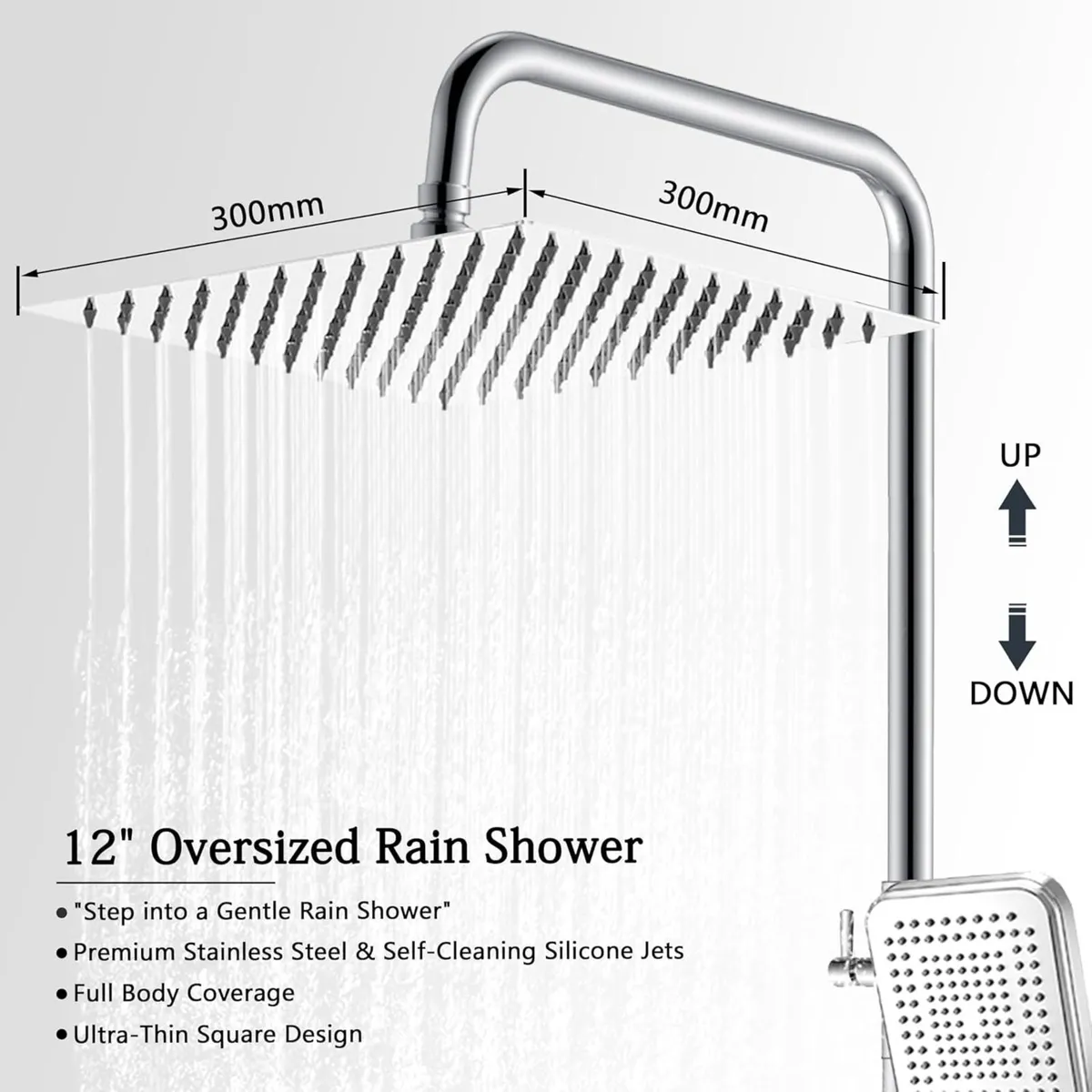 Thermostatic Bar Shower Mixer Set – 12 Rainfall - Image 2