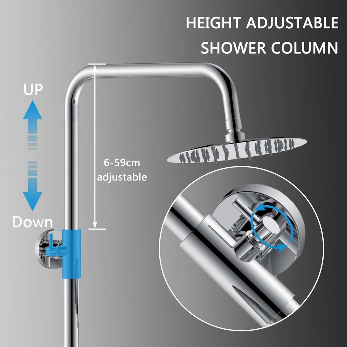 Thermostatic Shower Mixer Set 8 Rainfall 3-Mode - Image 2