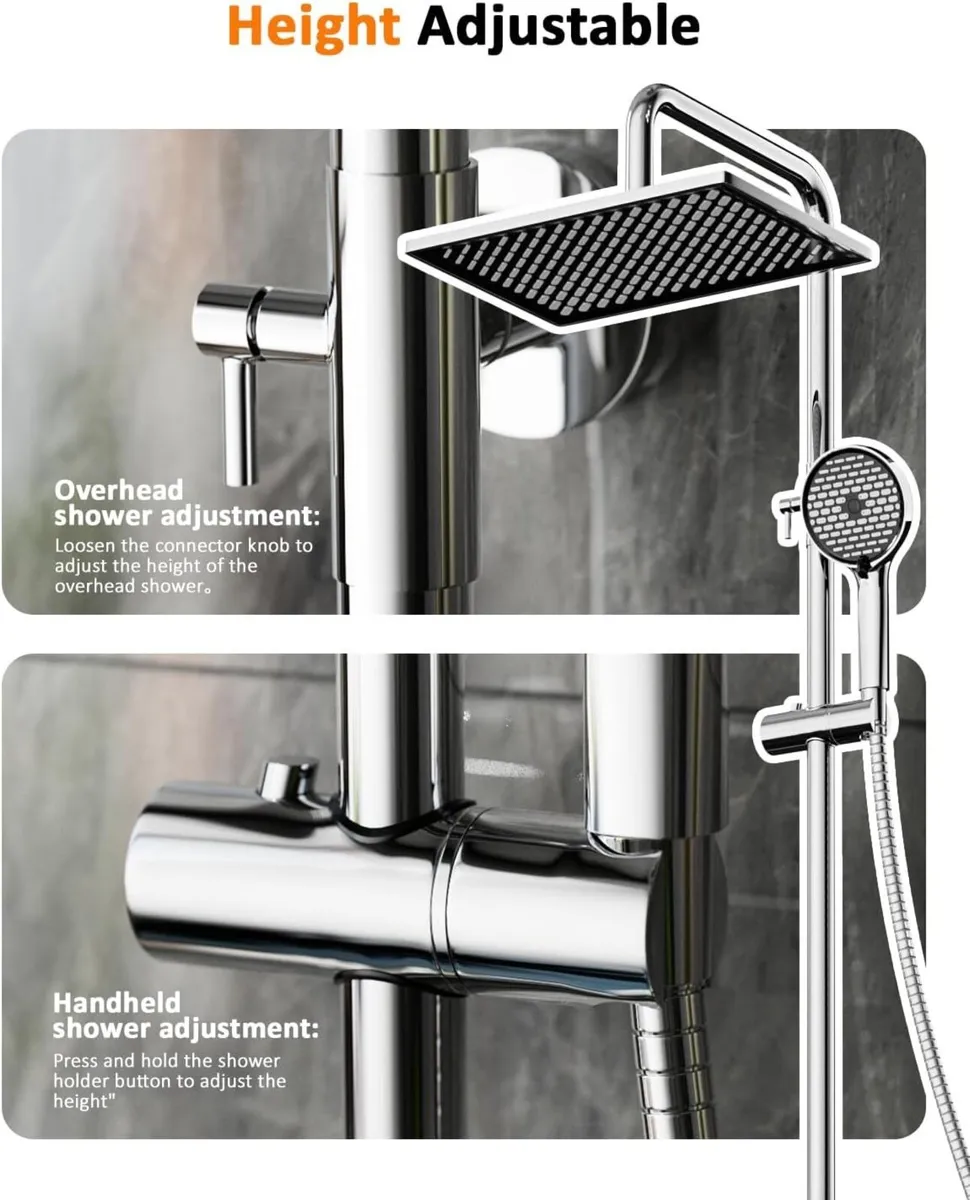 Thermostatic Shower Mixer Set with 12 Square - Image 4
