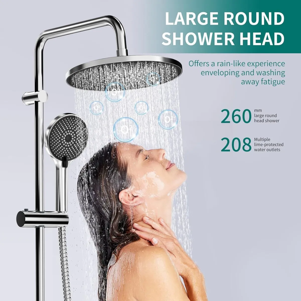 Shower Riser Rail Kit with 10.23 Rainfall - Image 2