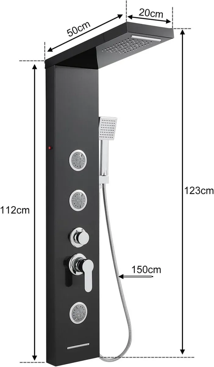 LED Shower Panel Tower System 6 in 1- Waterfall - Image 3