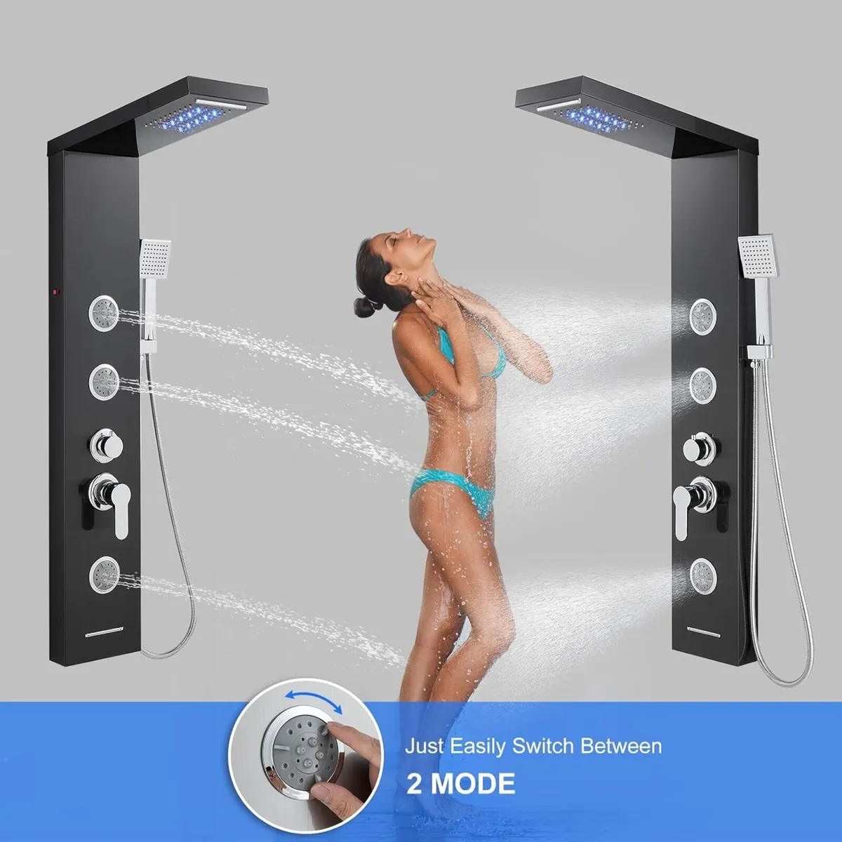 LED Shower Panel Tower System 6 in 1- Waterfall - Image 4