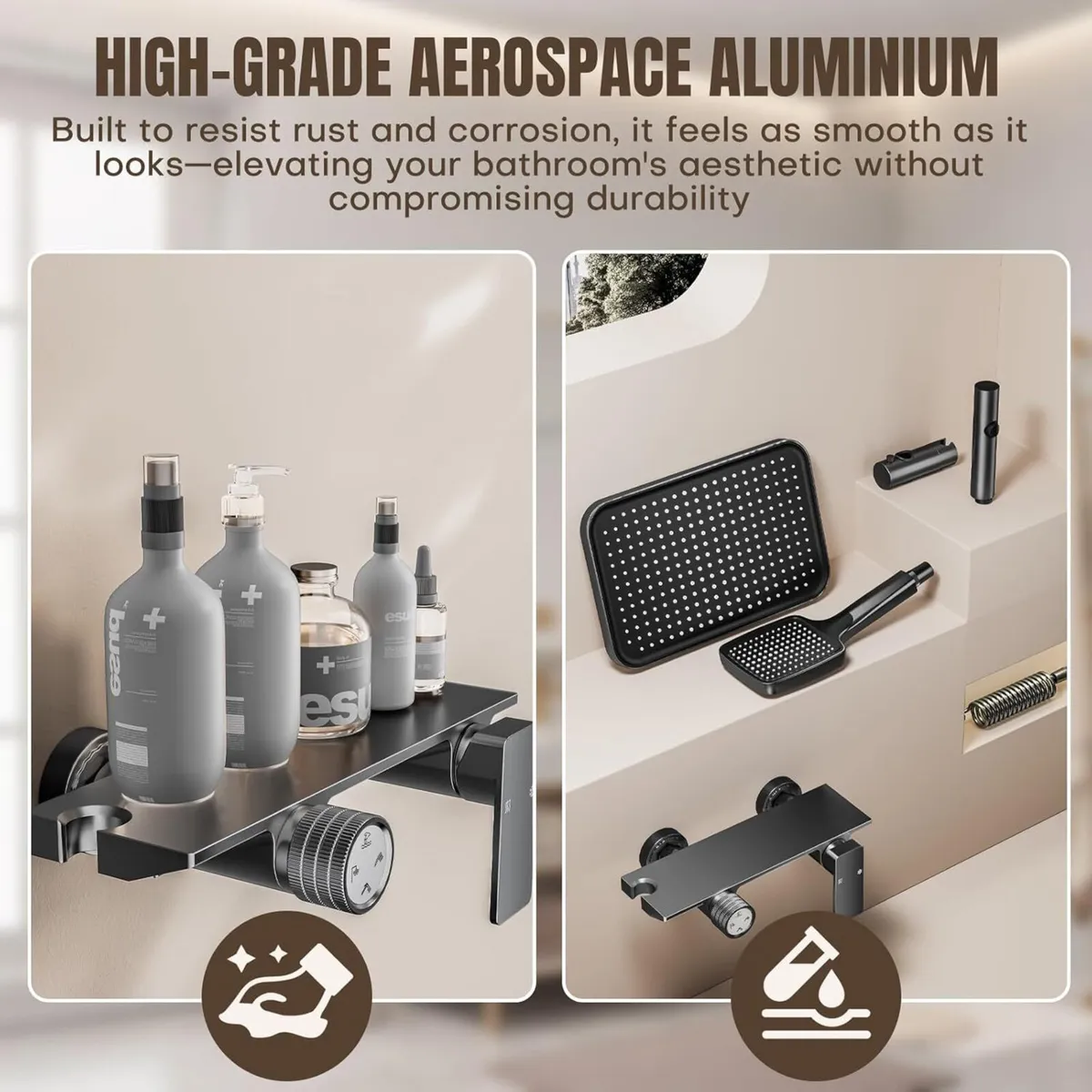 4 Modes Bathroom Shower Mixer Set Overhead - Image 3