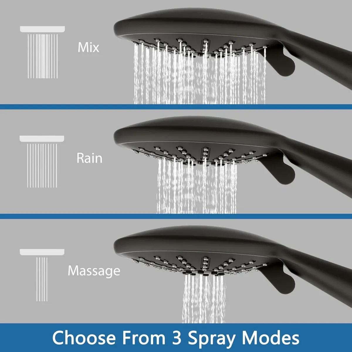 Thermostatic Shower Mixer Set 8 Rainfall 3-Mode - Image 4