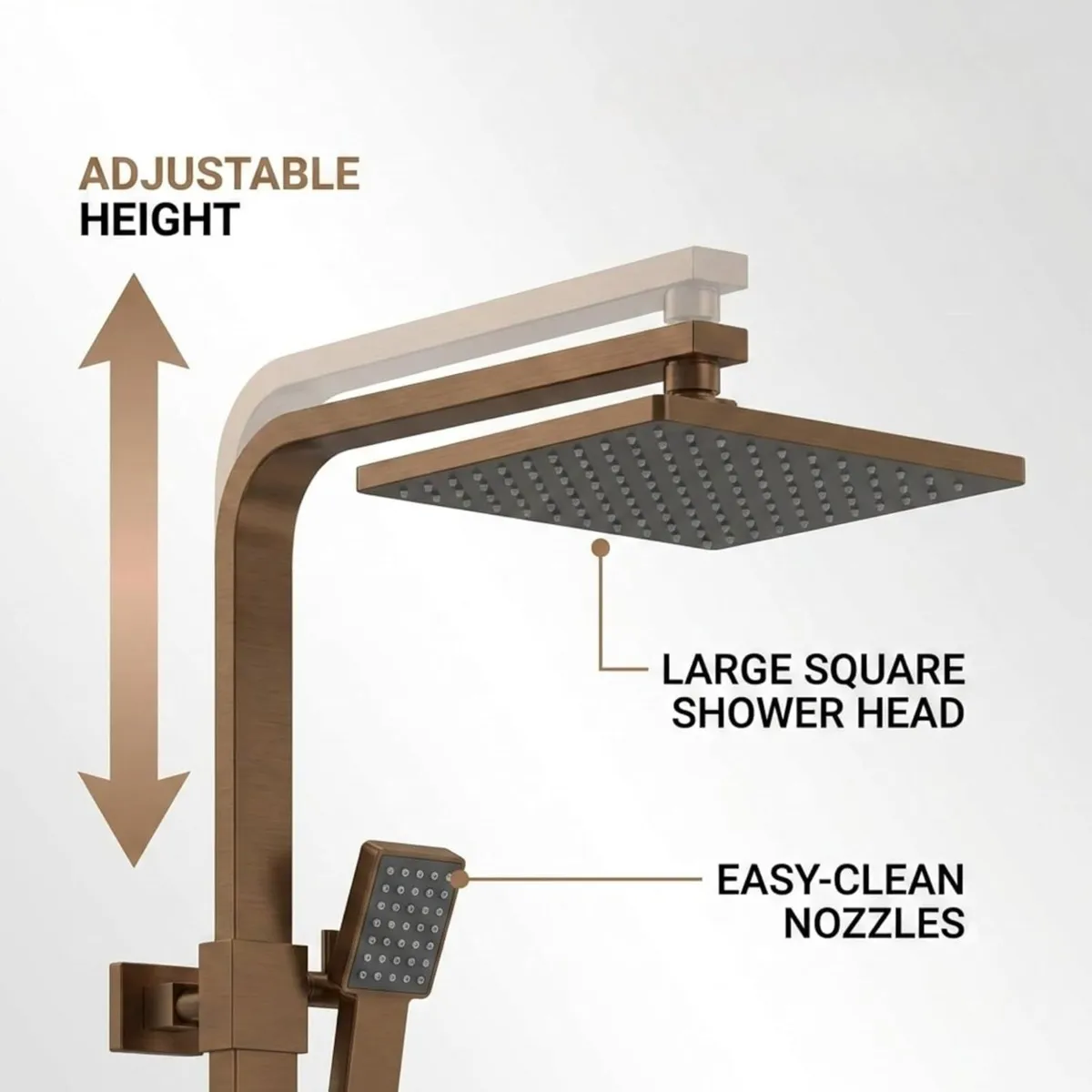 Thermostatic Shower System Mixer Set with - Image 3