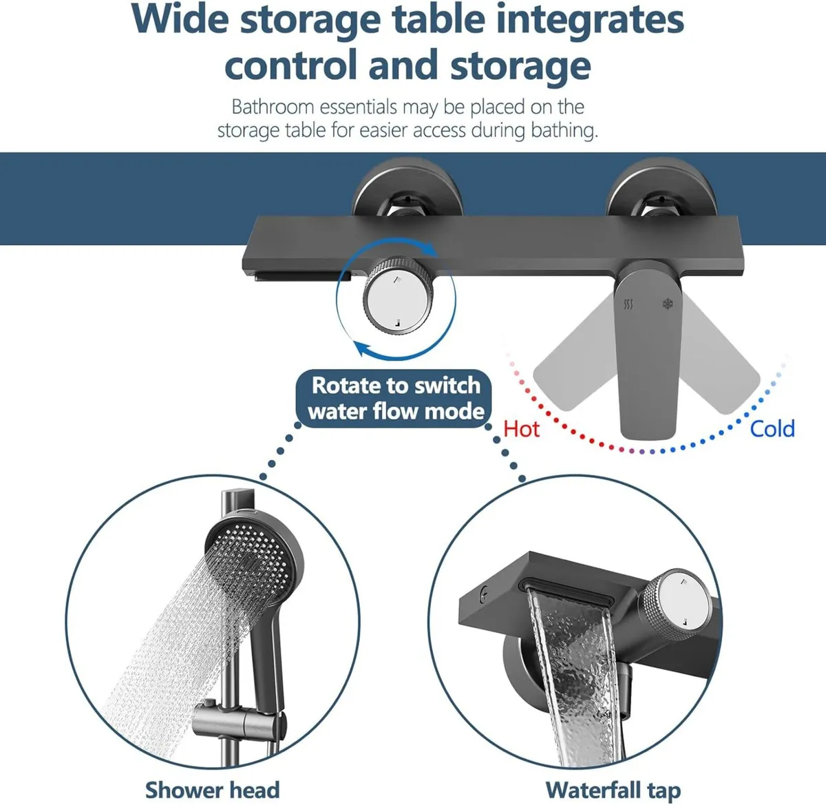Shower Mixer Bar Kit - 2-Function Set with - Image 4