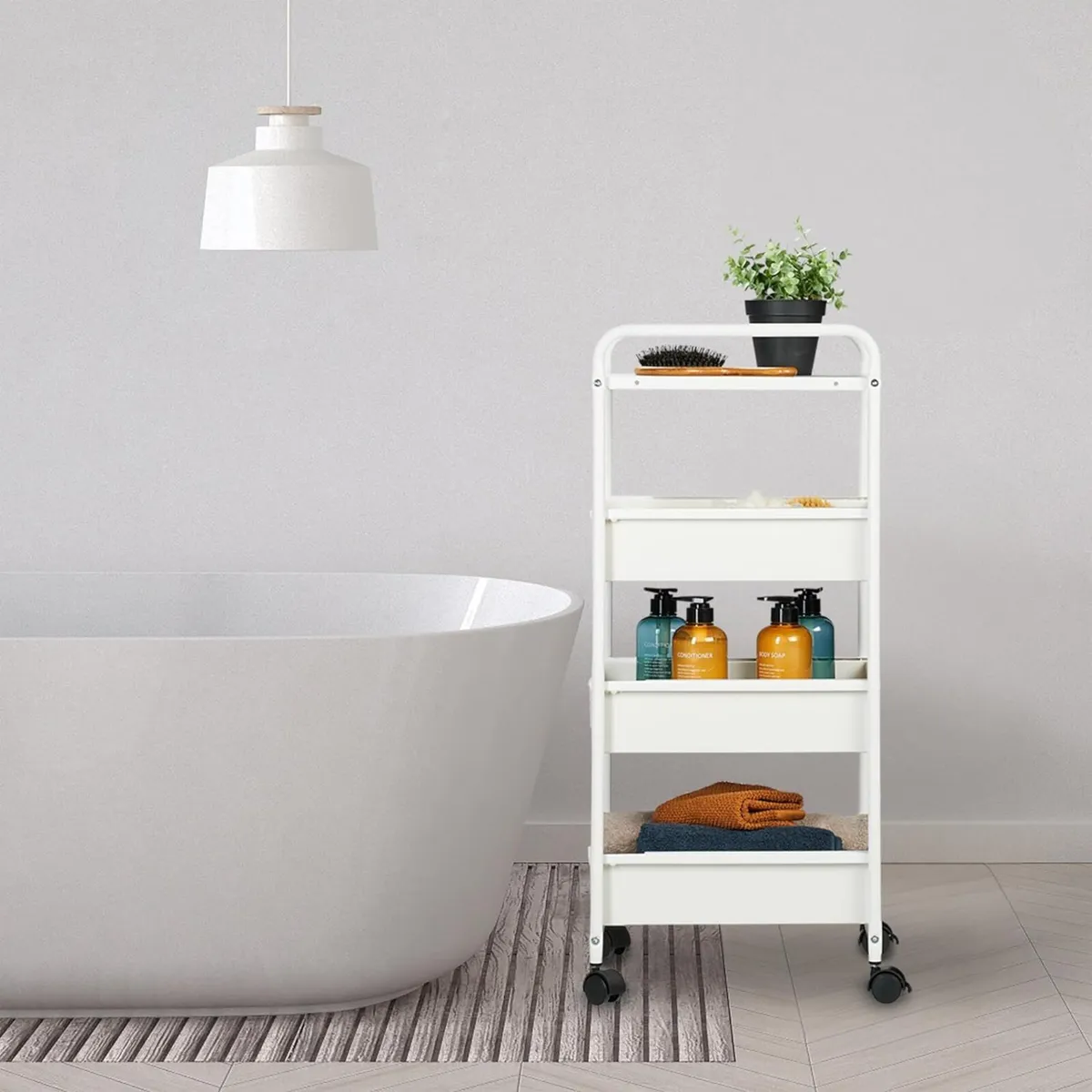 Storage Trolley 3 Drawers Cart for Kitchen - Image 4
