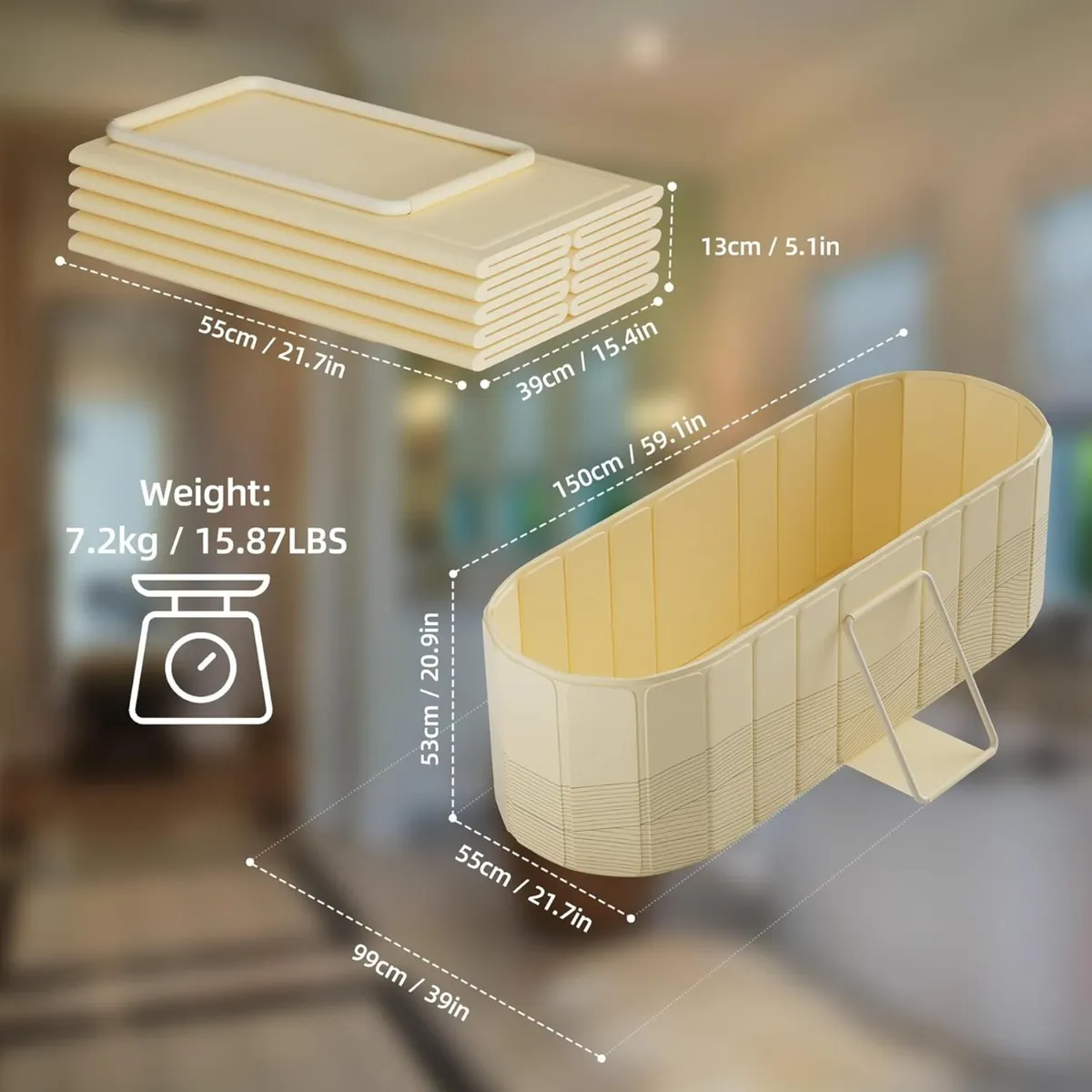 Portable Foldable Bathtub for Adults 2 in 1 Hot - Image 2