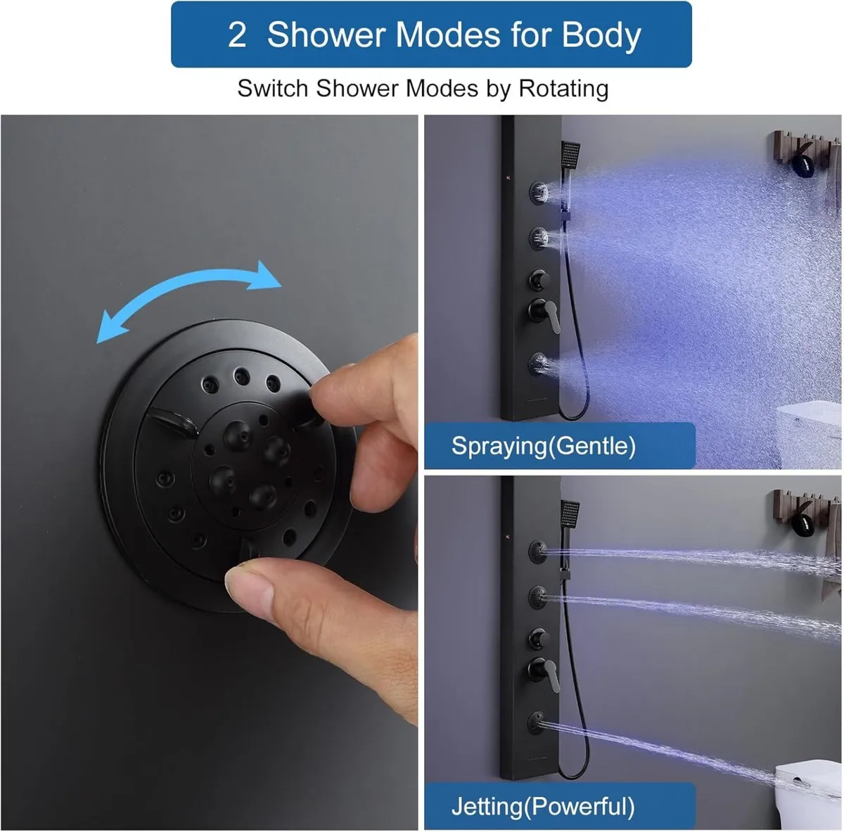 Shower Tower Panel with Mixer 6 Modes: LED - Image 4