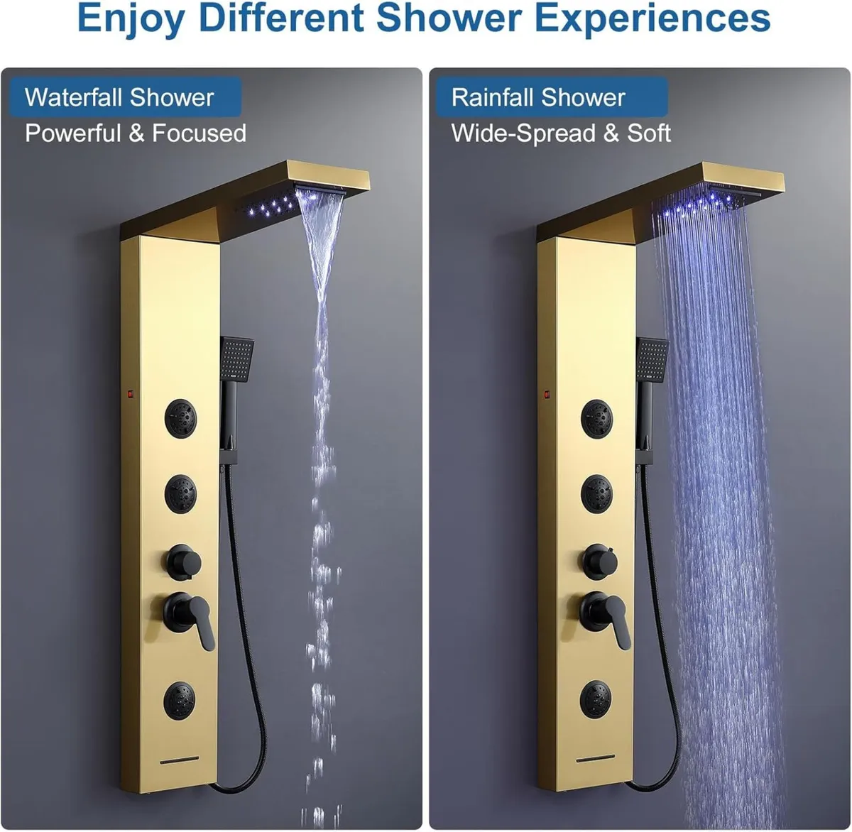 Golden Shower Panel Tower with Mixer 6-Mode: LED - Image 4
