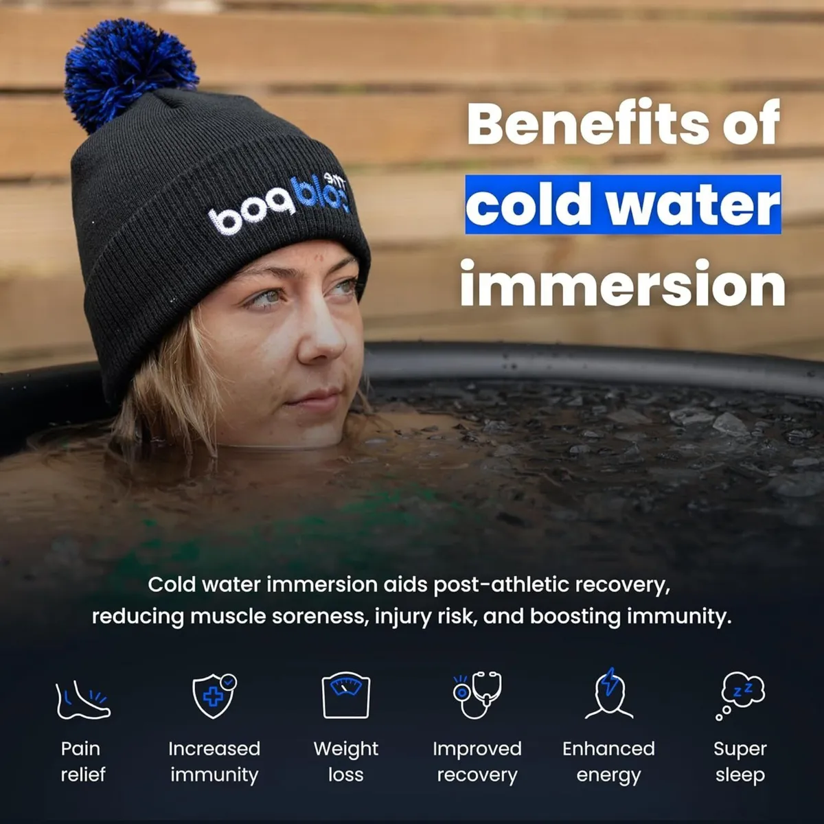Insulated Ice Bath Tub with Cover 300L Cold - Image 3