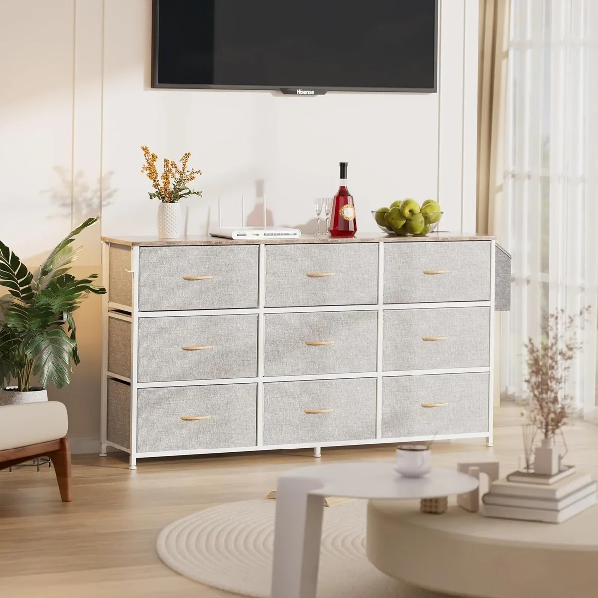 Fabric Chest of Drawers - Large TV Stand for - Image 2