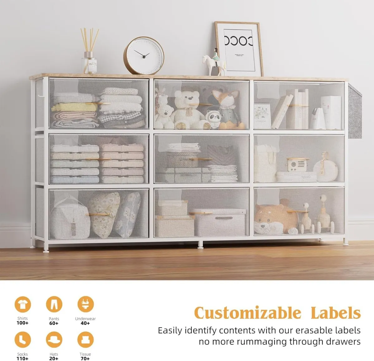 Fabric Chest of Drawers - Large TV Stand for - Image 4
