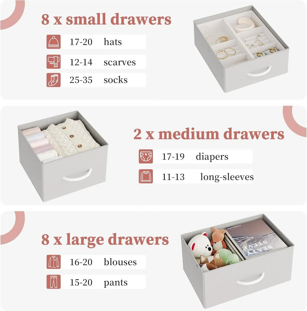 Chest of Drawers with 18 Drawers， Dressers Chests - Image 4