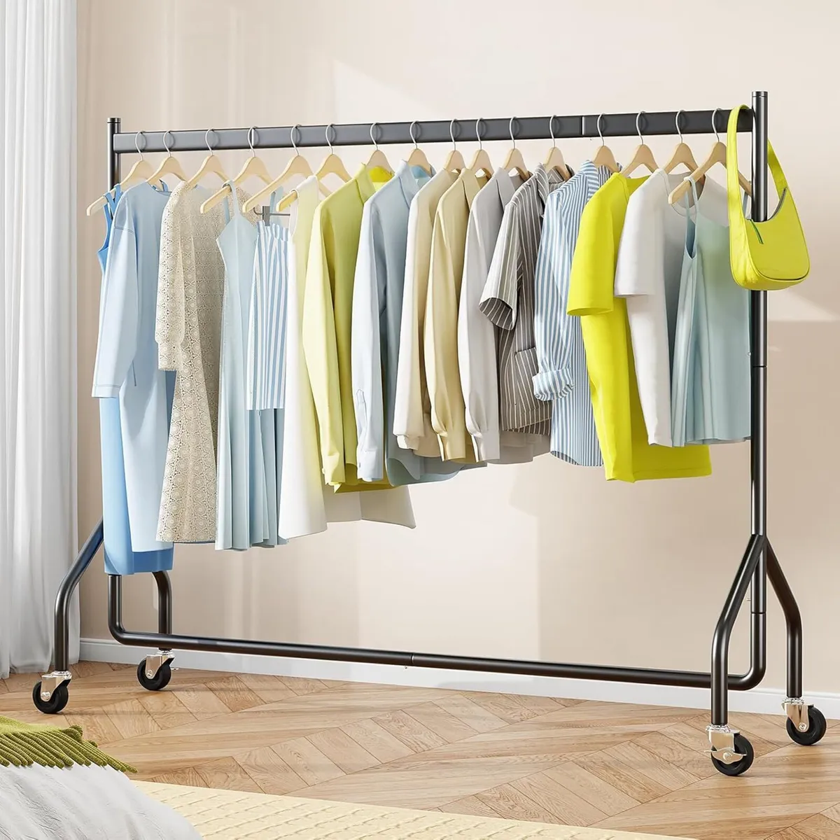 Heavy Duty Rolling Clothes Rack with 136kg Load - Image 2
