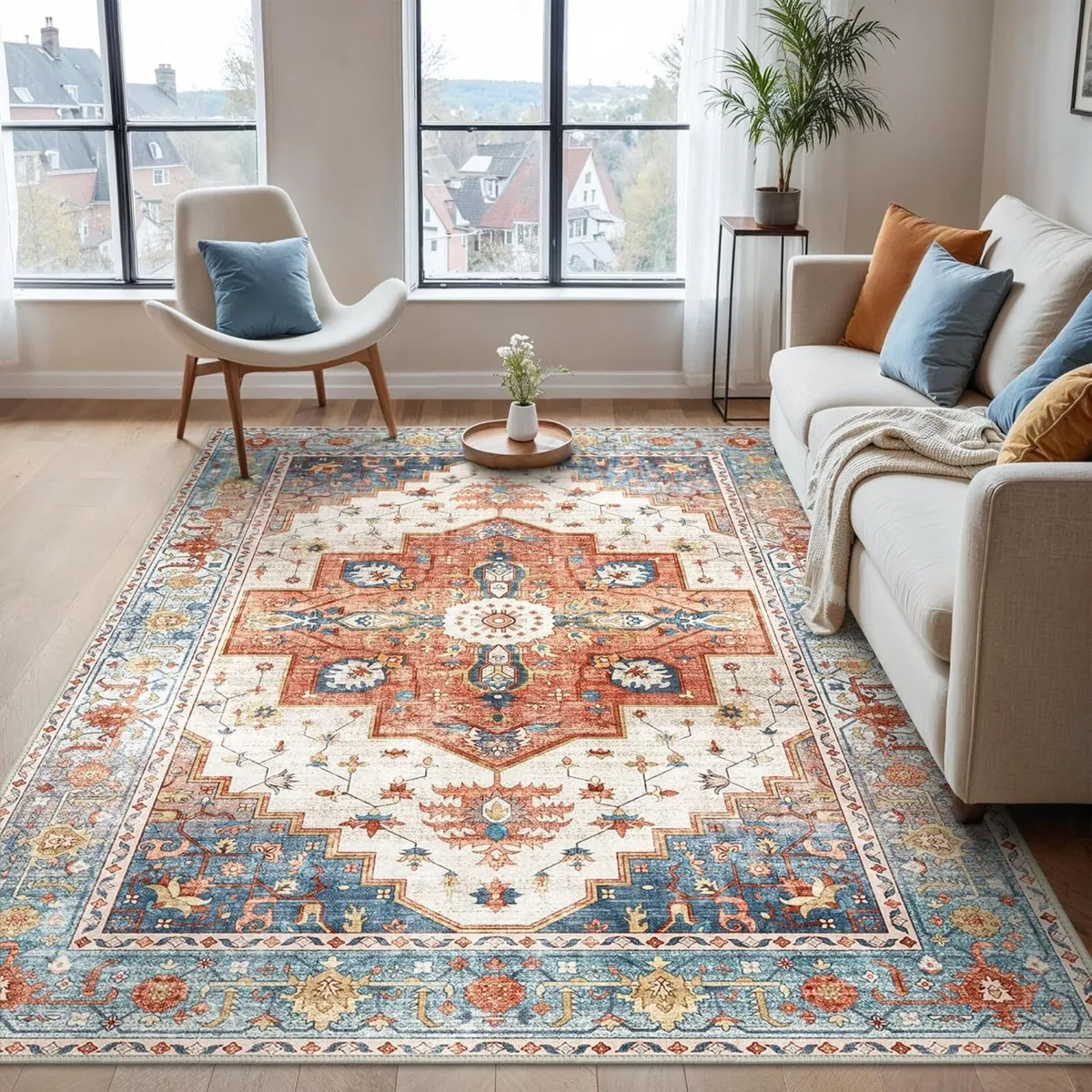Extra Large Washable Rugs 240x300cm Vintage Area - Image 1