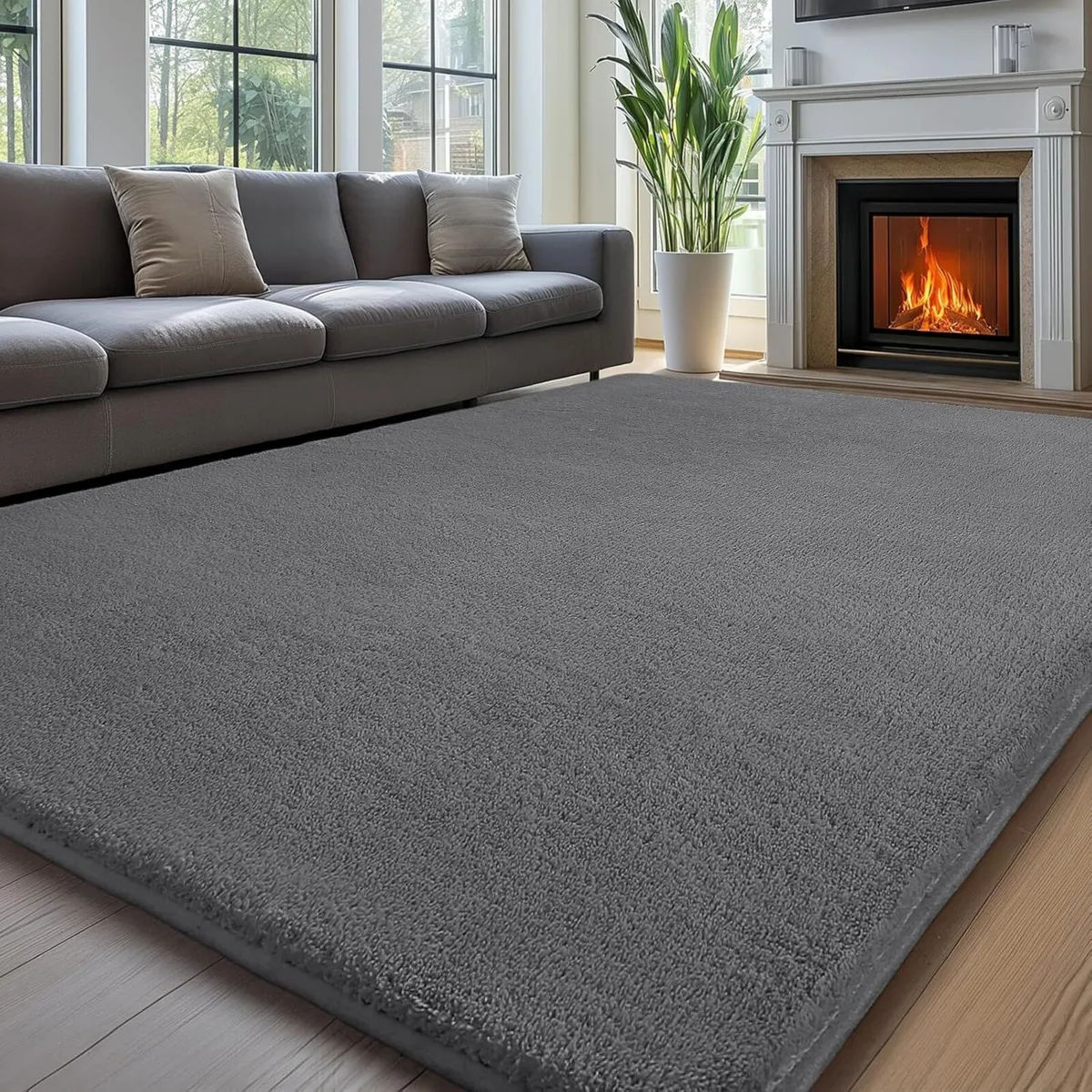 Carpet Rugs Living Room Large 300x425cm Grey Rug - Image 1
