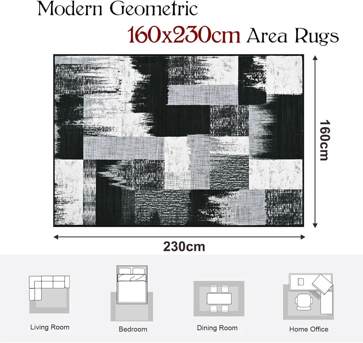 Rugs Living Room 160x230cm Area for Bedroom - Image 2