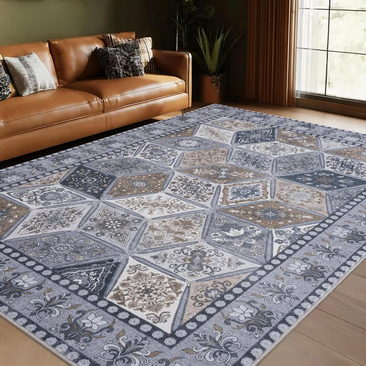 Vintage Area Rugs for Bedroom 200x230 cm Retro - Image 2