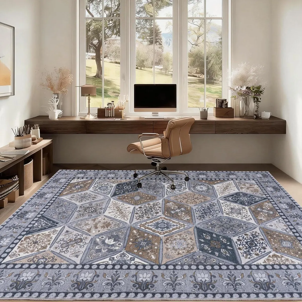Vintage Area Rugs for Bedroom 200x230 cm Retro - Image 4