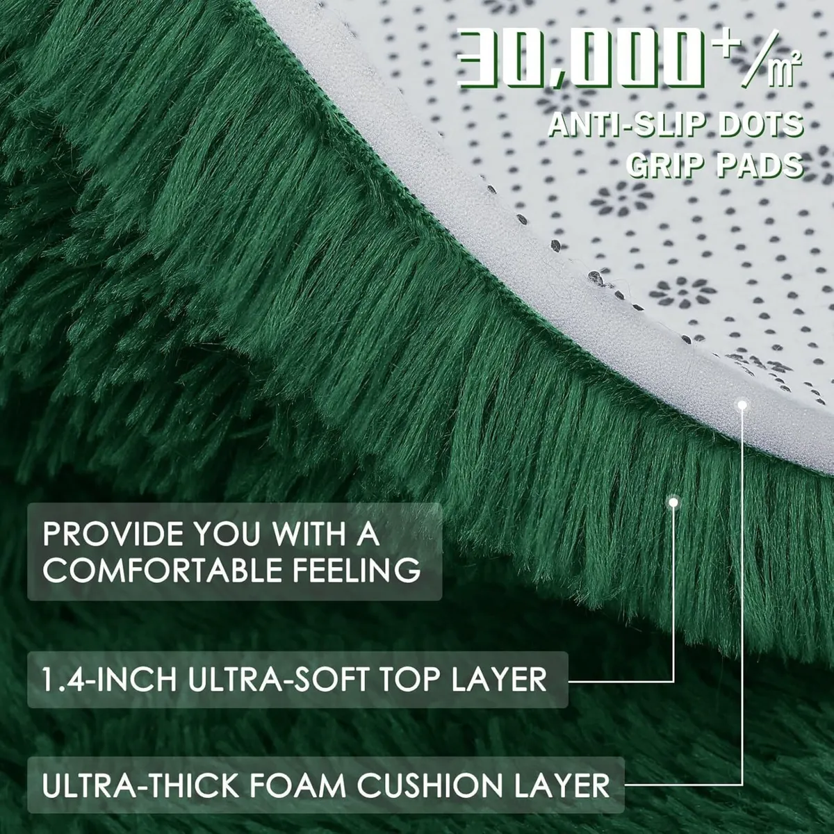 Fluffy Shaggy Rugs Living Room Large Anti Slip - Image 4