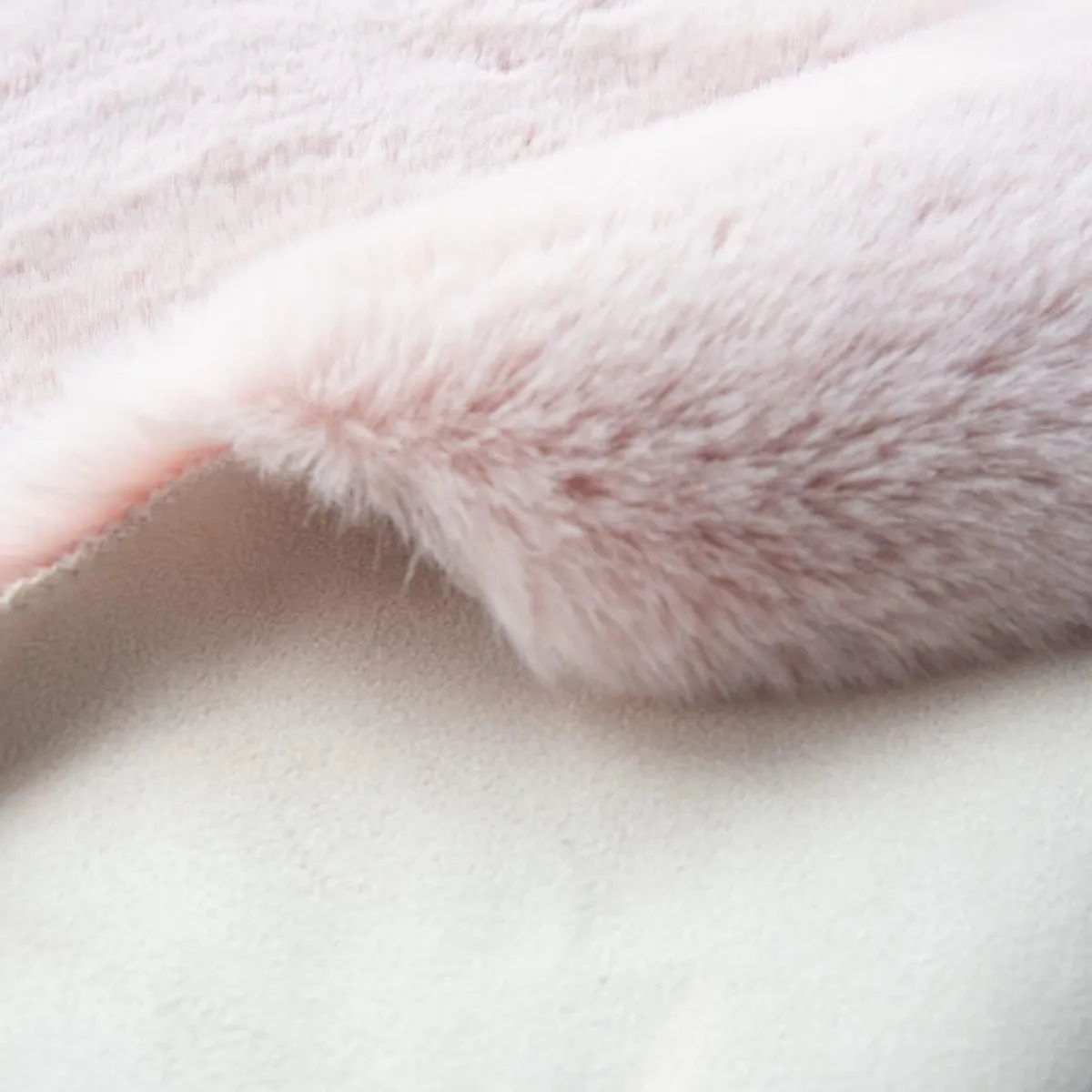 Pink Fuzzy Faux Rabbit Washable Fur Rug for Girls - Image 4
