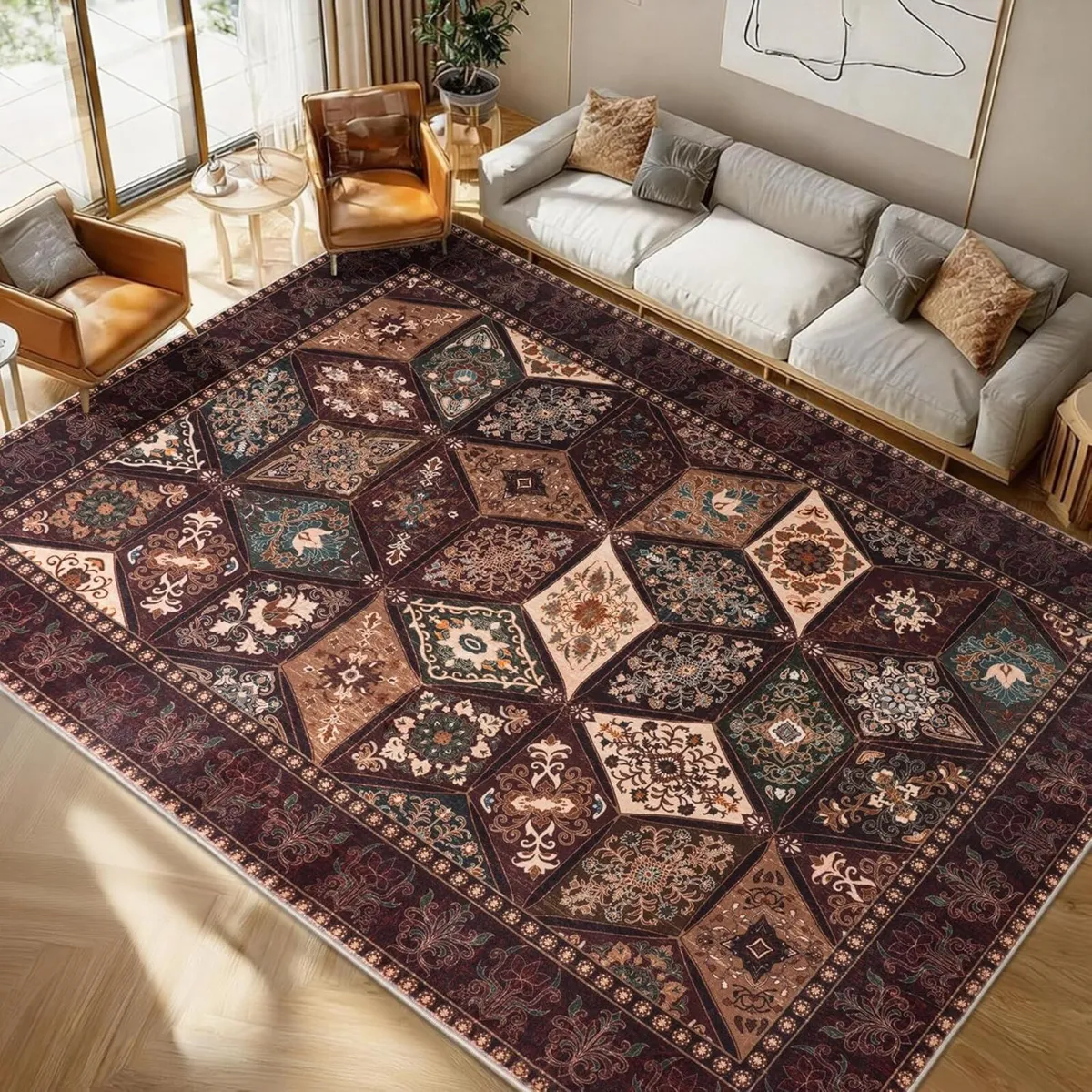 Vintage Area Rugs for Bedroom 200x300 cm Retro - Image 1