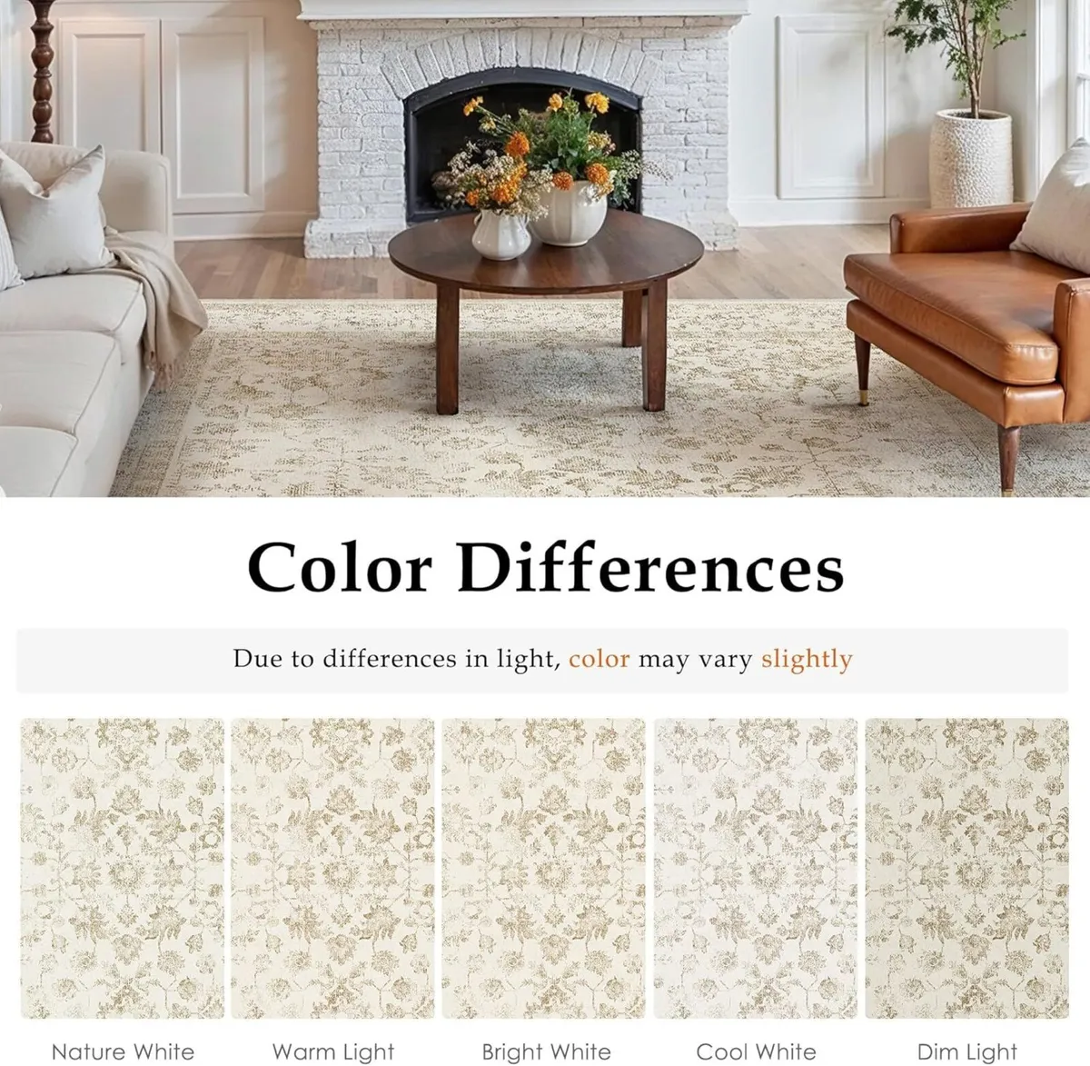 Beige Rugs Living Room 200x300 cm Large Vintage - Image 2