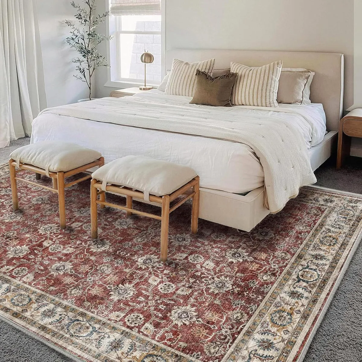 Area Rug 6'x9' Washable Vintage Traditional Floor - Image 2