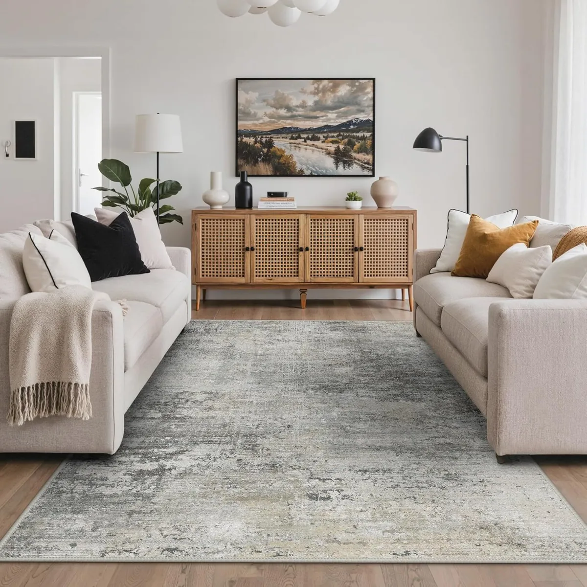 XL Washable Rugs 200x290cm Abstract Area for - Image 1