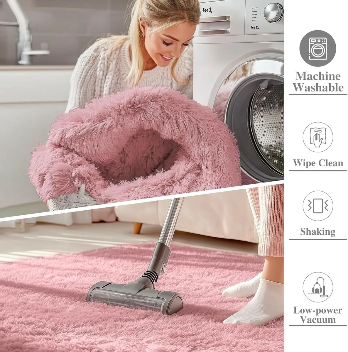 Fluffy Shaggy Rugs Living Room Large Anti Slip - Image 3