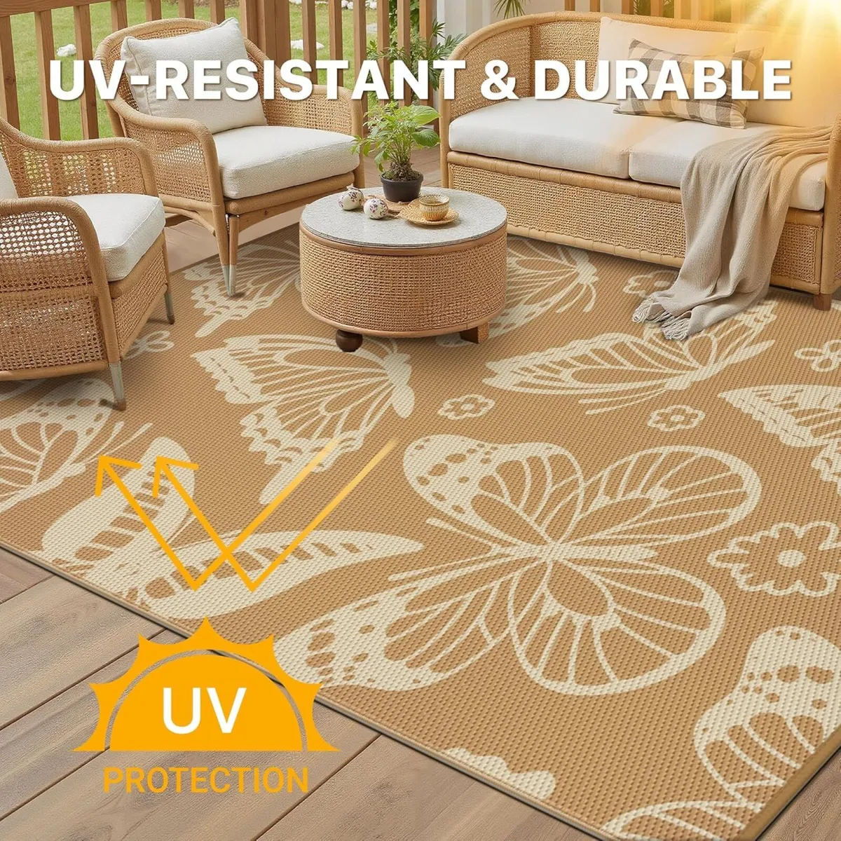 Outdoor Rug 240x300cm Extra Large Butterfly - Image 4