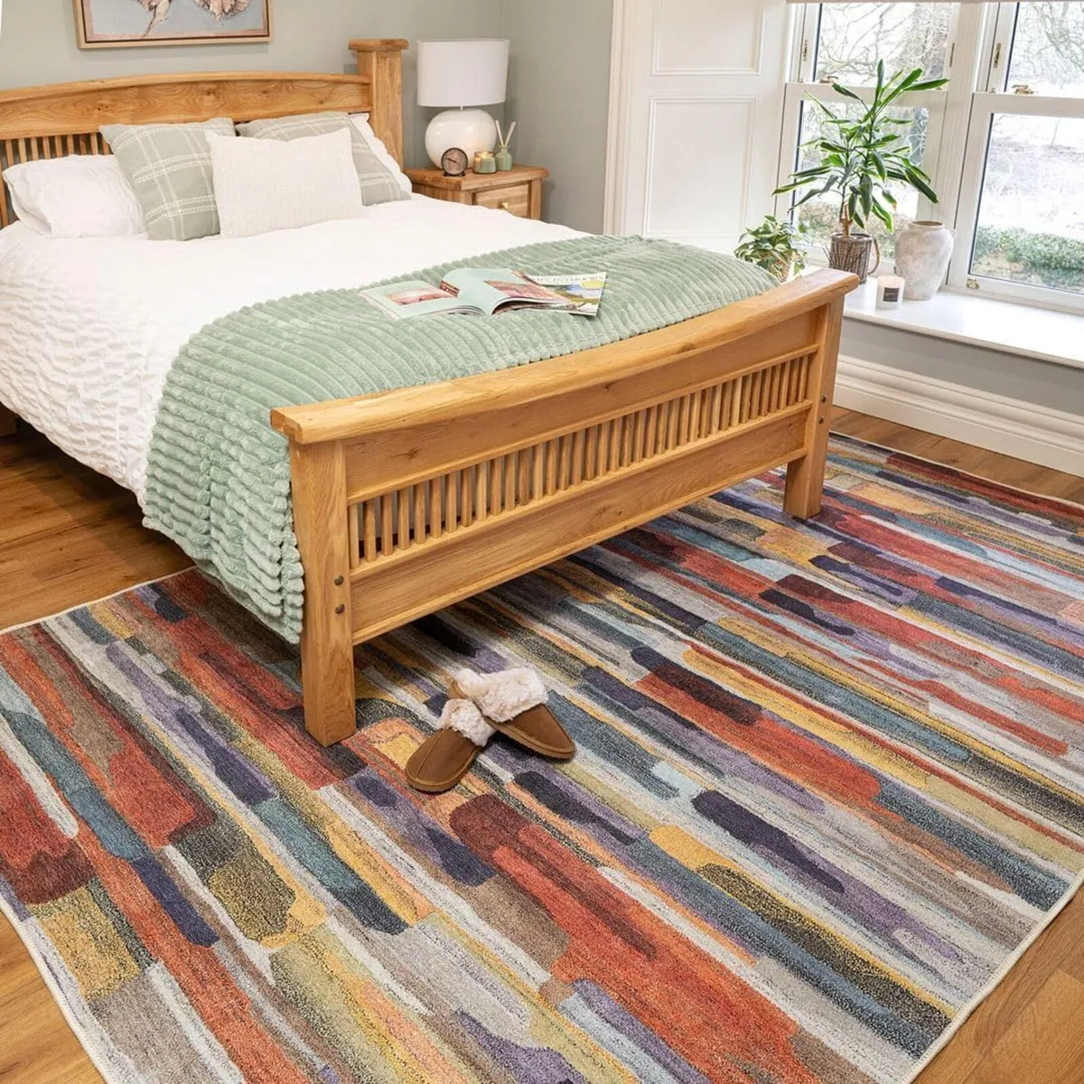 Washable Contemporary Multi Durable Flat Weave - Image 1