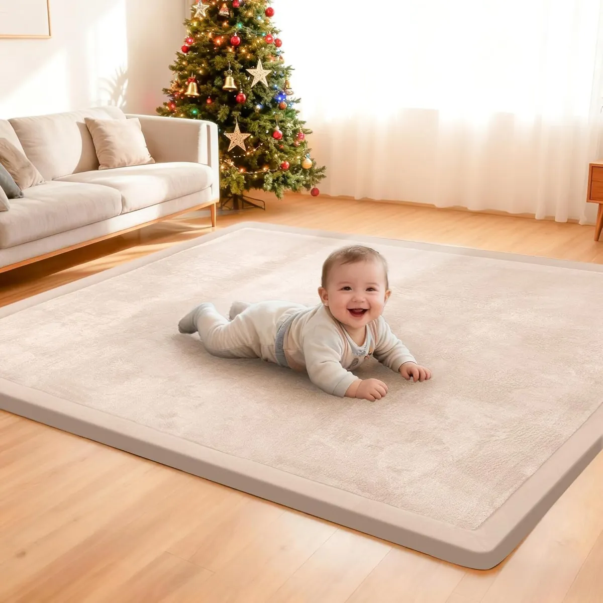 Baby Play Mat 3.5CM Thick Memory Foam with Coral - Image 1