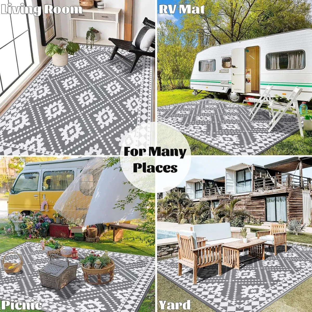 Outdoor Rug Waterproof 240 x 300 cm Large - Image 4