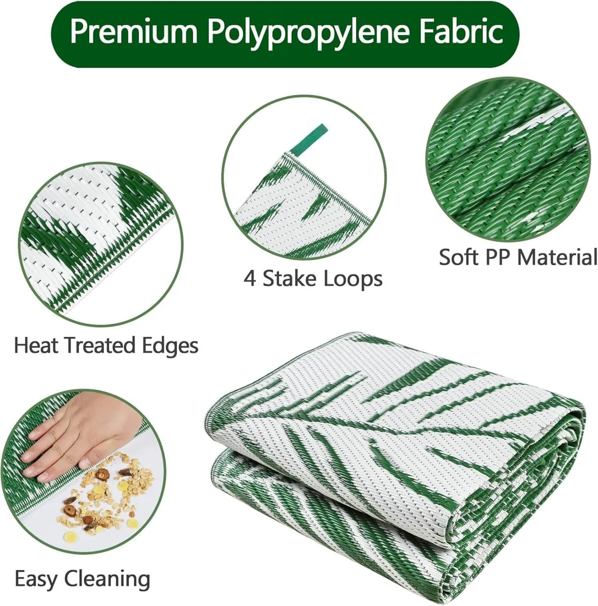 Outdoor Rugs for Garden Waterproof 245x305cm - Image 3