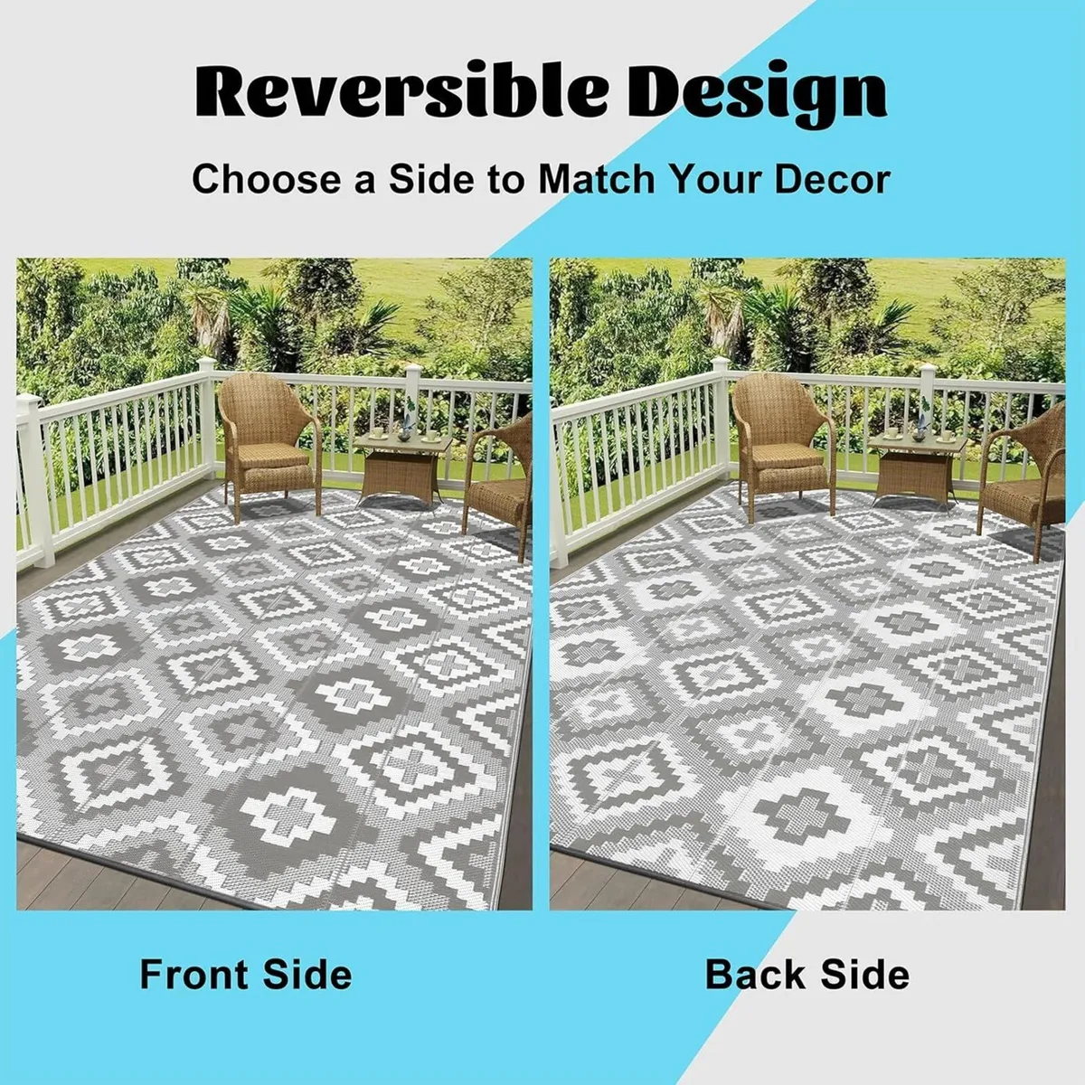 Outdoor Rug Waterproof 270 x 360 cm Large - Image 3