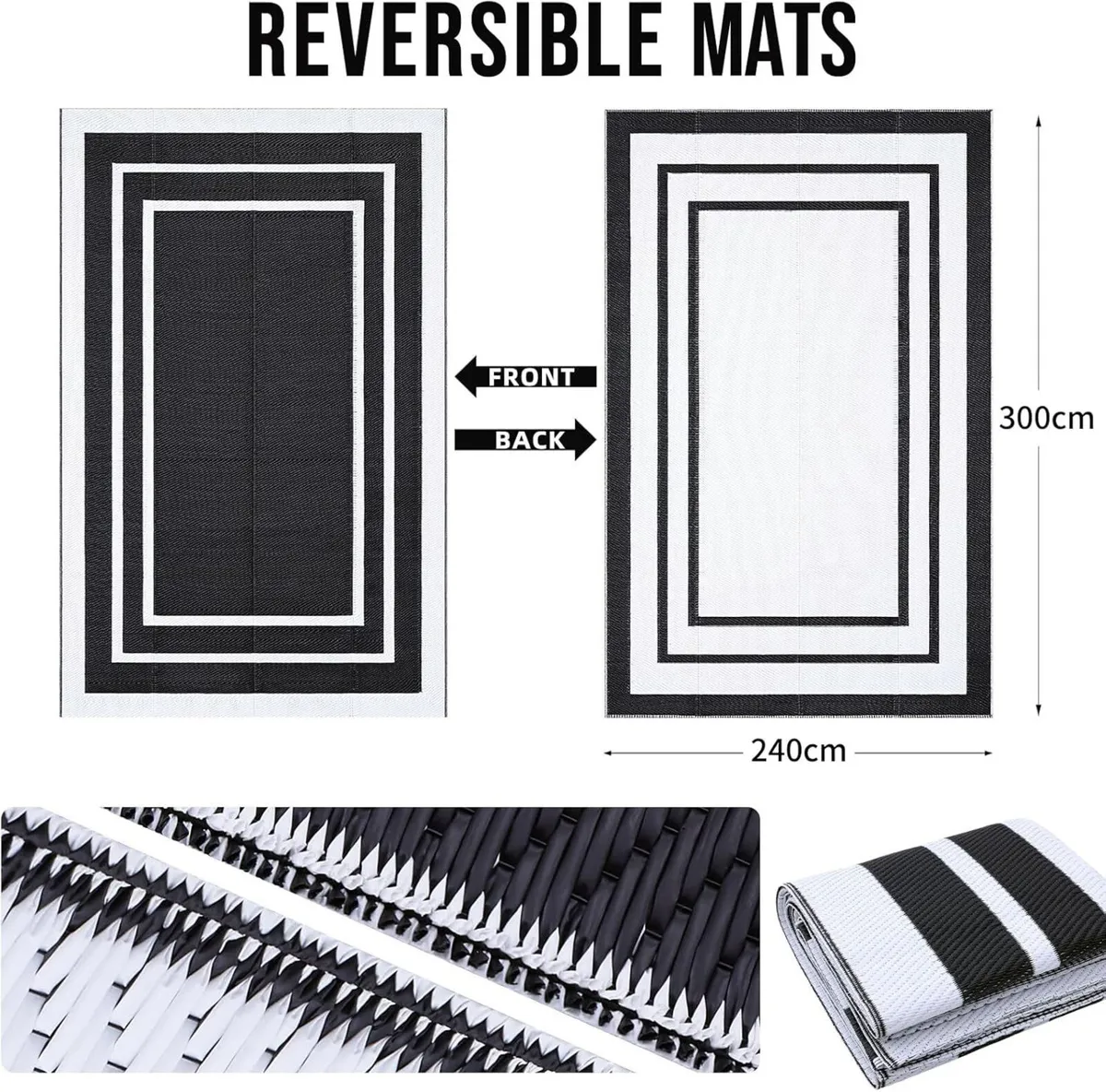 Waterproof Outdoor Rug Anti-slip Reversible UV - Image 2