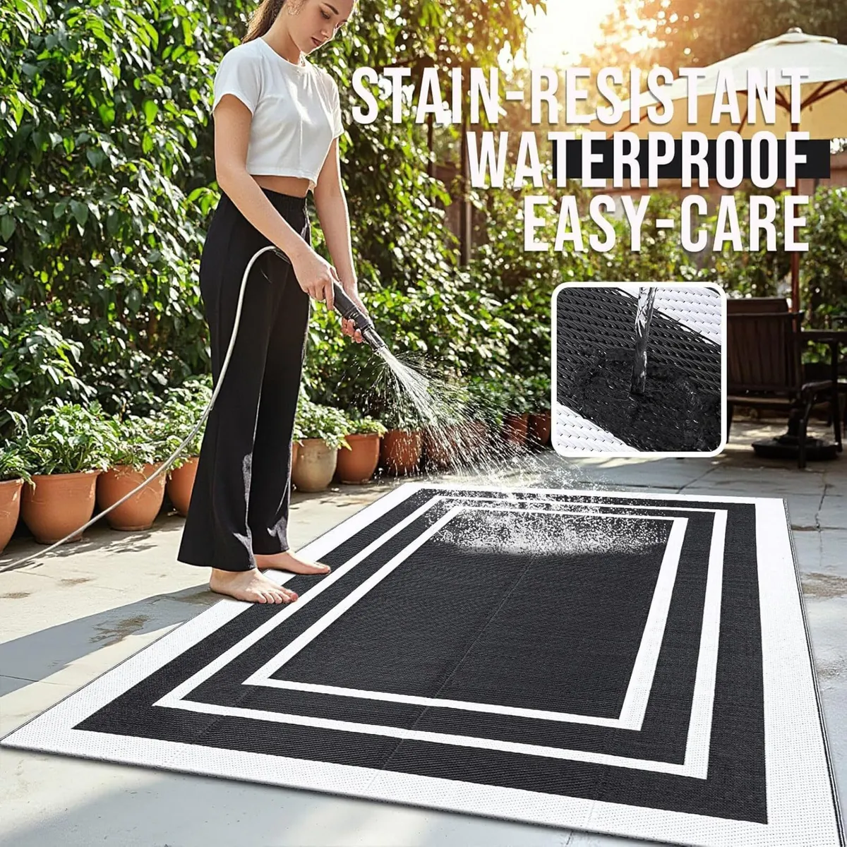 Waterproof Outdoor Rug Anti-slip Reversible UV - Image 3