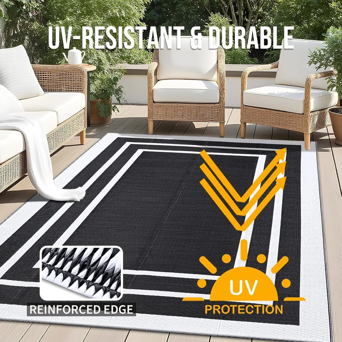 Waterproof Outdoor Rug Anti-slip Reversible UV - Image 4