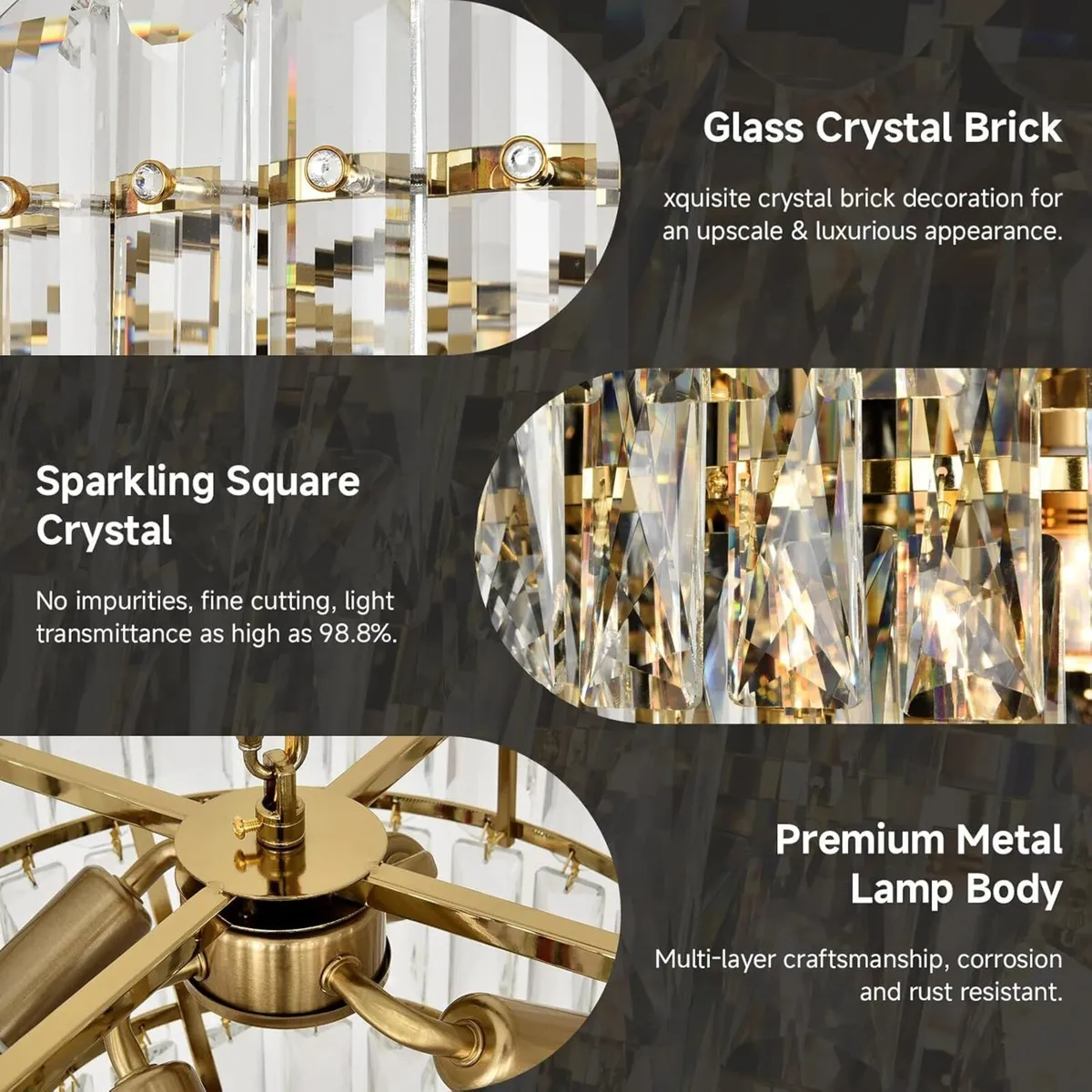 Modern Crystal Chandelier Round Luxury Pendant - Image 3