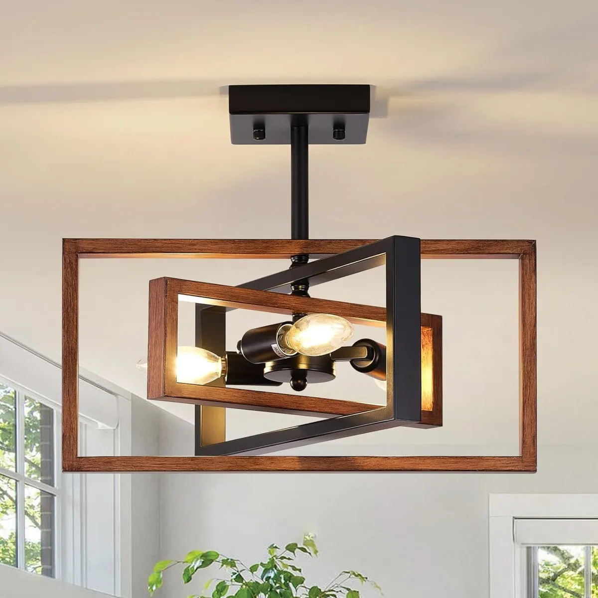 Black Ceiling Lights Living Room 3 Chandeliers - Image 1
