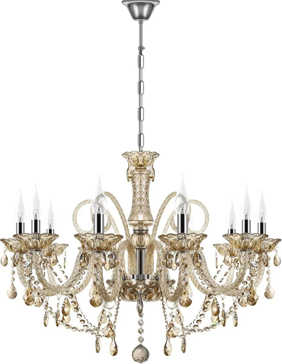 Luxurious Cognac Chandeliers Ceiling Light with - Image 1