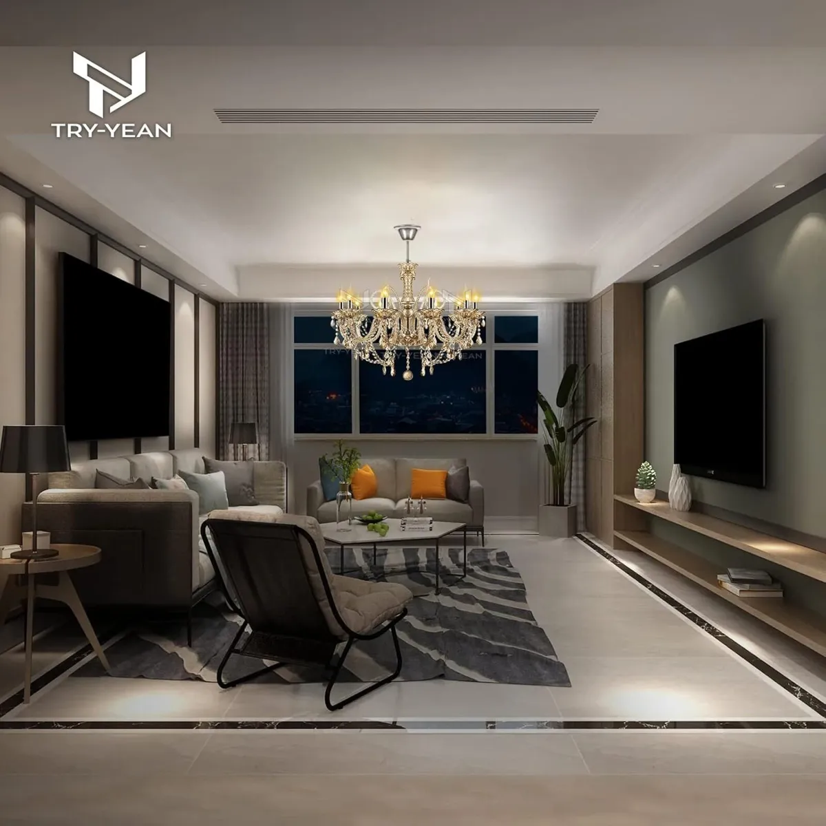 Luxurious Cognac Chandeliers Ceiling Light with - Image 3