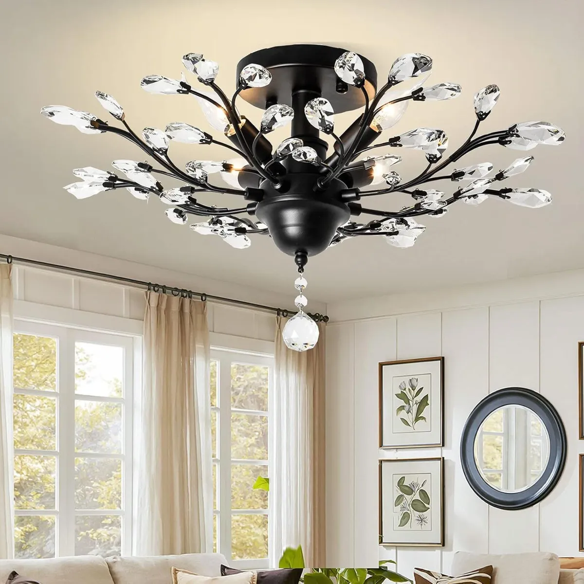 Vintage K9 Clear Crystal Chandeliers Ceiling - Image 1