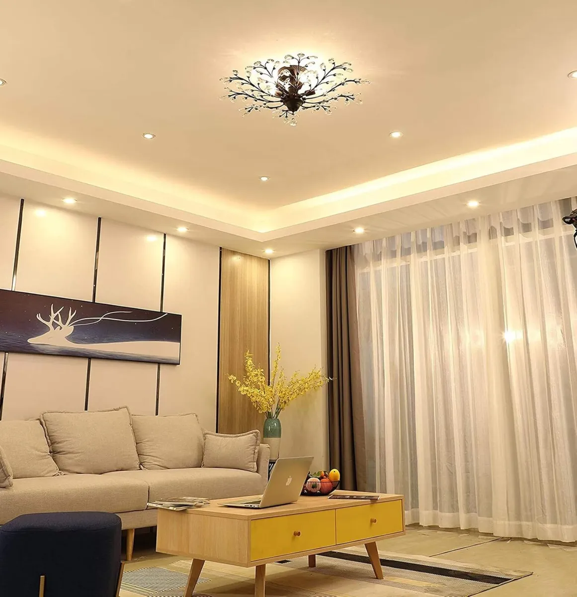 Vintage K9 Clear Crystal Chandeliers Ceiling - Image 3